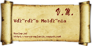 Vörös Melánia névjegykártya