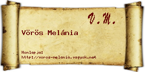 Vörös Melánia névjegykártya